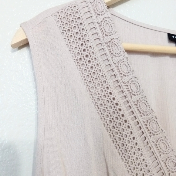 Torrid 3X Lace Up Sleeveless Tan Peasant Mushroom Babydoll Women's Top - Picture 4 of 8